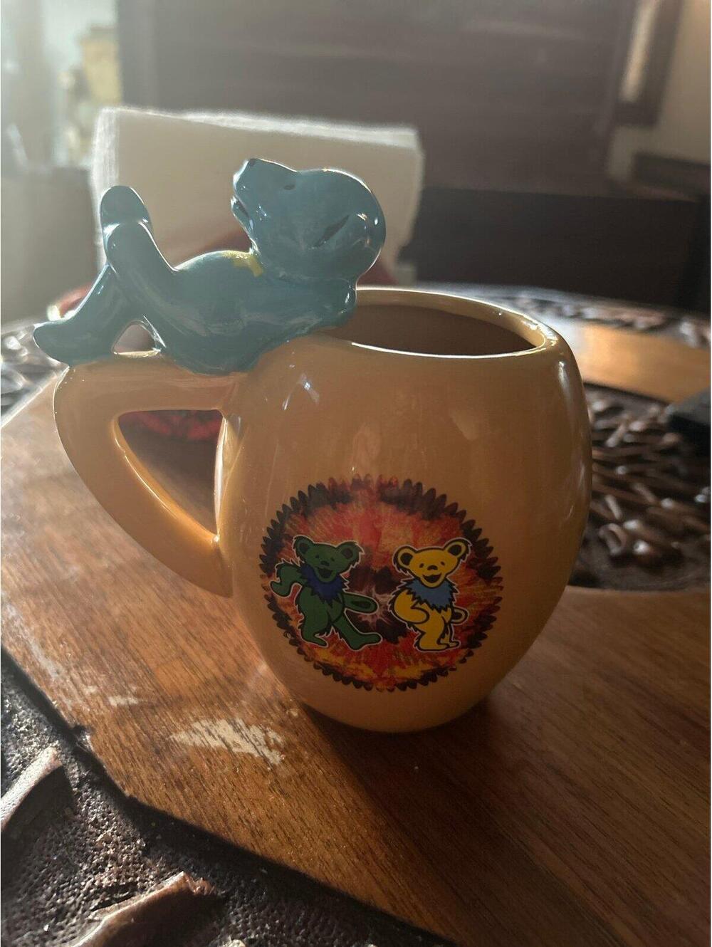 Unique Grateful Dead Mug with Lounging Dancing Bear